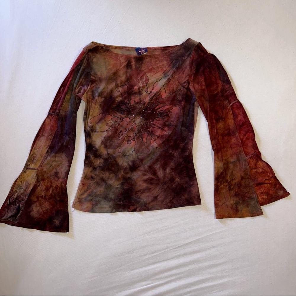 Y2K Long Sleeve Shirt || Bohemian/ Indie Tie Die